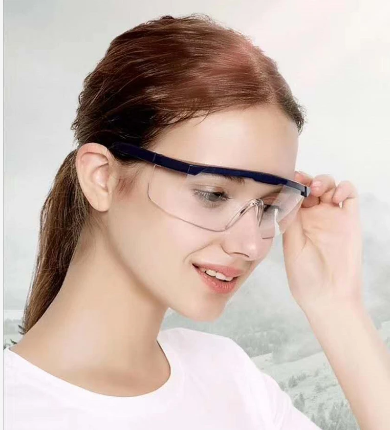 transparent anti fog protection eyes face shield  with Glasses frame
