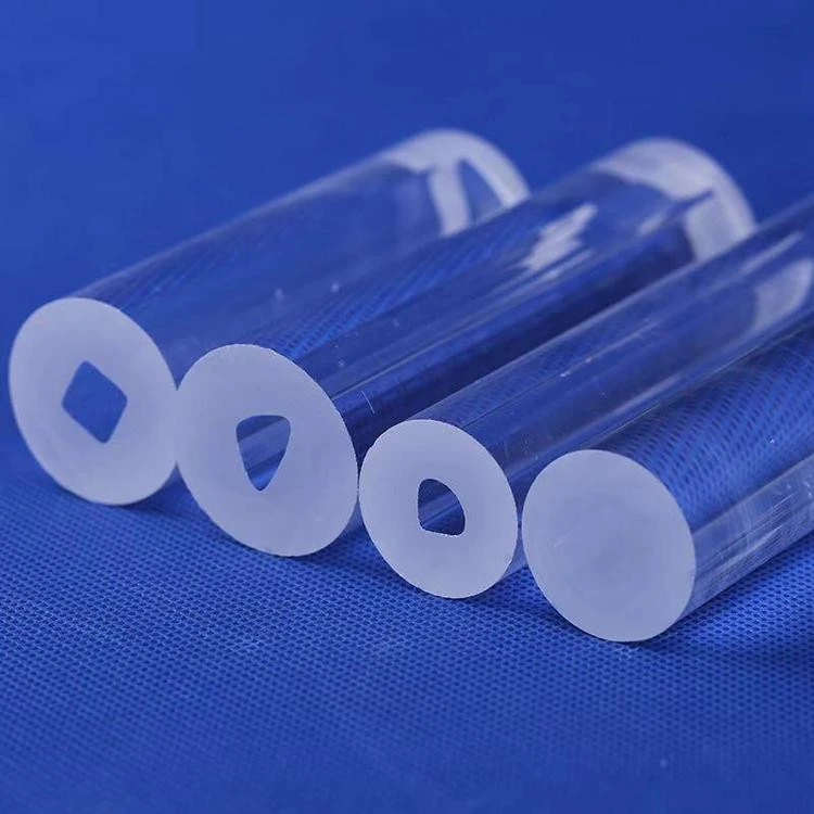 Transparent clear quartz glass rod