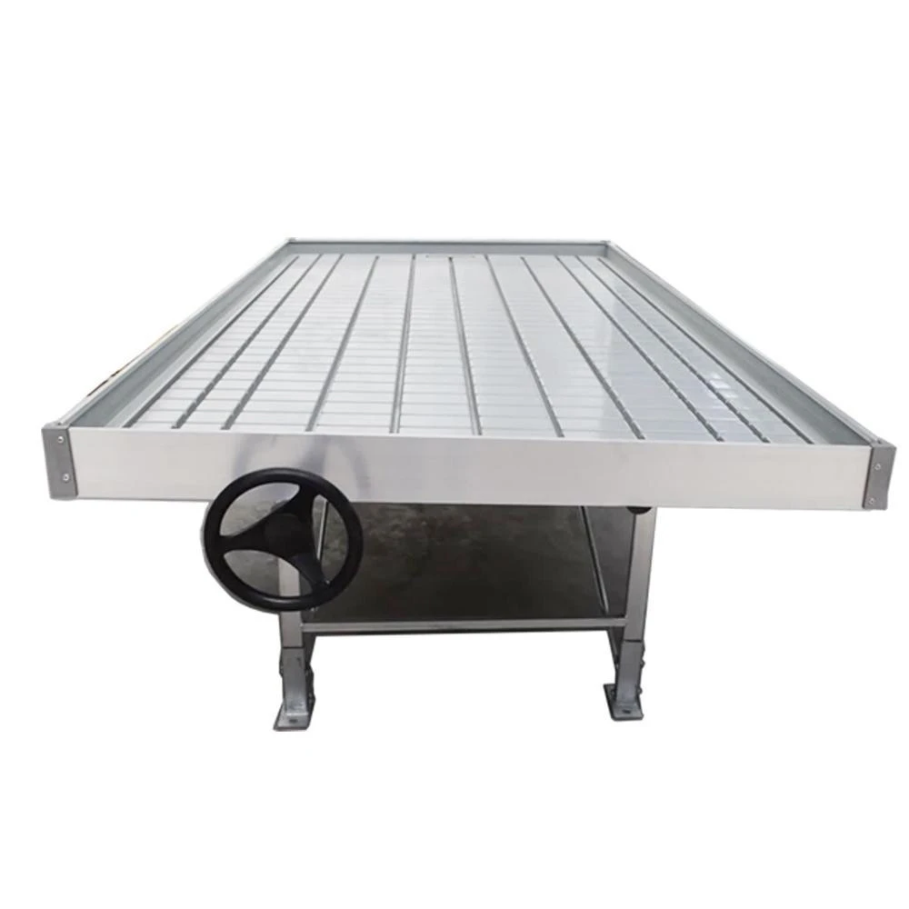 TRILITE Agricultural Greenhouse Hydroponic System 4FT*8FT Adjustable flood drain galvanized Flat Flood Flow Rolling Bench