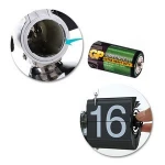 UCHOME Retro Modern Metal Scale Digital Auto Flip Single Stand Desk Table Clock