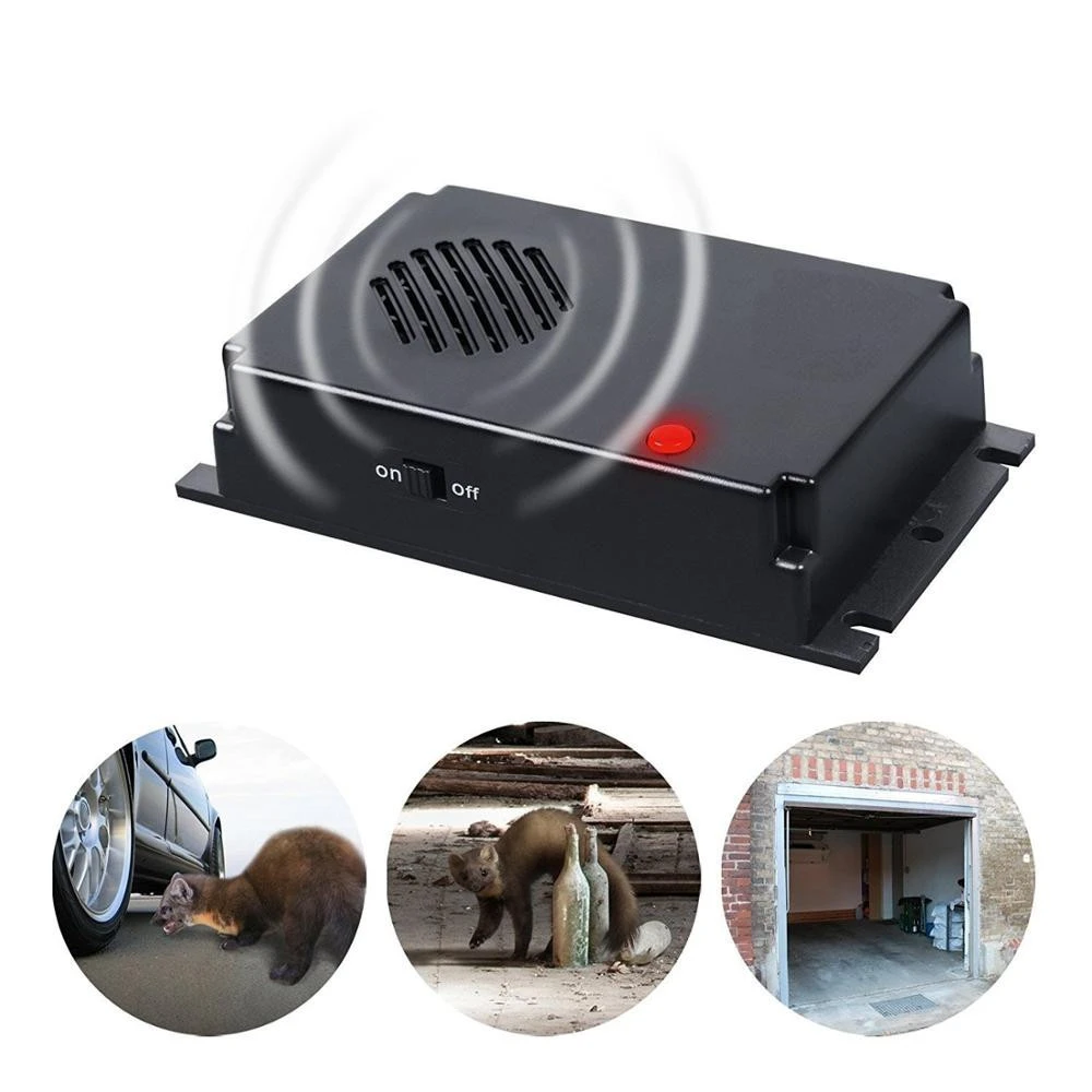 Ultrasonic Rodent Repellent with Battery Powered Mouse Mole Repeller, Mobile Pest Control Repellents for House, Barn, Car