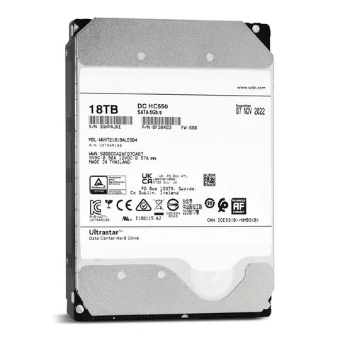 Ultrastar DC HC550 WUH721818ALE604 0F38453 18TB 18 TB 7.2K RPM SATA 6Gb/s 3.5in Server Internal Hard Drive Disk HDD