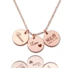 Unisex Personalized Brass Disc Charm Necklace Promotional Jewelry