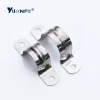 Universal stainless steel two-hole hose clamp with U-shaped saddle for pipe clamp