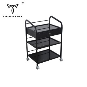 USA free shipping Three-layer tempered glass salon cart/hairdressing trolley/beauty salon equipment