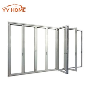 USA Standard Aluminum Exterior folding accordion patio door front used with Double Glazed