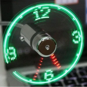 USBN Mini USB Fan gadgets Flexible Gooseneck LED Clock Cool For laptop PC Notebook