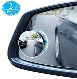 Vcan 2 Pack Round Shape Adjustable HD Glass Auto Car Blind Spot Mirror