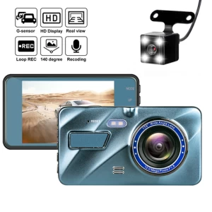 Vehicle Driving Recorder  4 inch touch screen dual lens  car camera dvr Front and rear dash camera