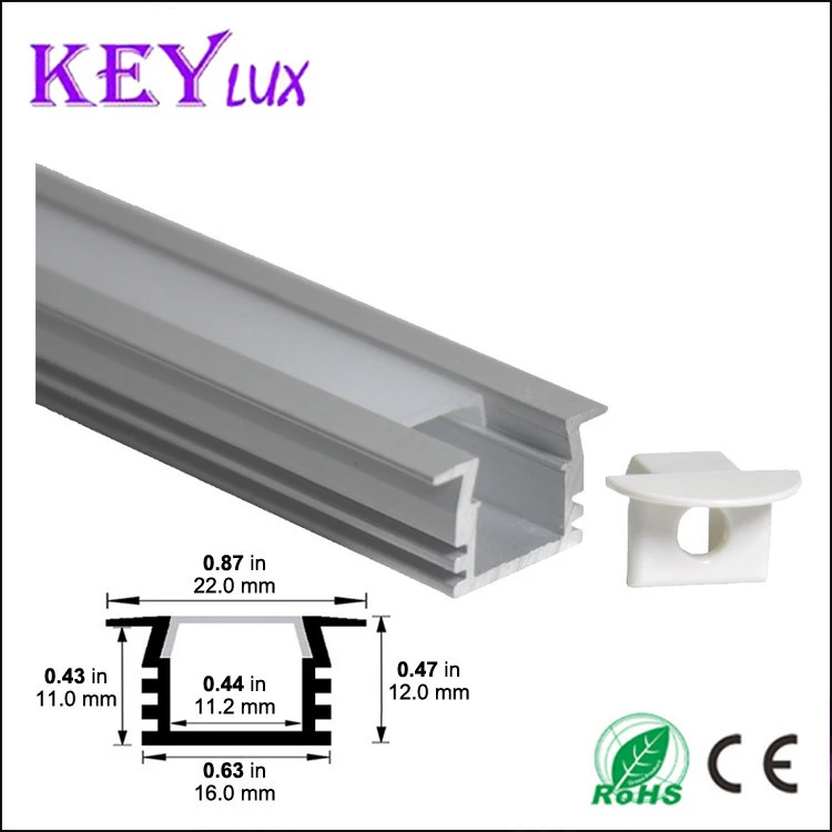 wall strip light bar recessed led aluminum channel with Wings