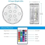 Waterproof Underwater Light Submersible  Pool Lights with 16 Colors Remote Control Lights for Christmas,Swimming Pool