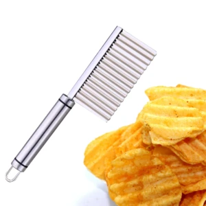 Wavy Crinkle Cutting Tool French Fry Slicer Cutter Vegetable Salad Chopping Knife Potato Cutter