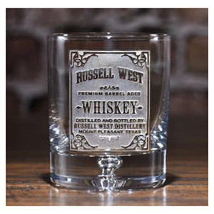 Whiskey Label Engraved Bar Glass