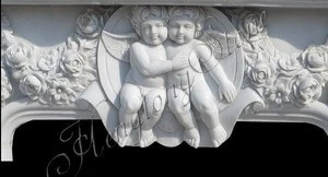 White Marble Fireplace Surround with Angel Statue