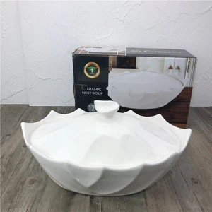white porcelain soup tureen with embossed decoration high quality cheap price