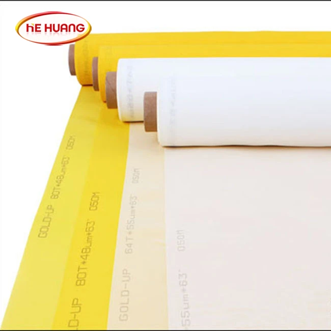 White Yellow 100% Monofilament Polyester 43T Screen Printing Mesh 100% Hot Sale Monofilament Polyester Fabric