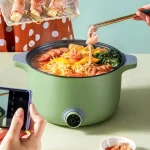 Wholesale 1.5L electric food steamers green Cooker steamer pot pizza pan electric steamer cooking pot