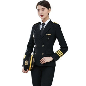 Wholesale Airline Aviation Black Women Pilot Uniform high quality
