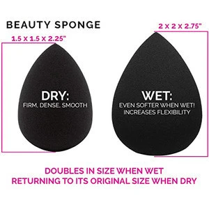 Wholesale beauty Best Sell  private label hot non latex water drop puff black Makeup Sponge for wet and dry  cosmetic tool