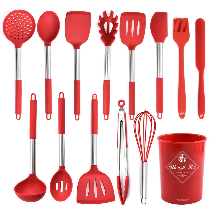 Wholesale Cookware Silicone Rubber Cooking Utensils Kitchen Accessories Set