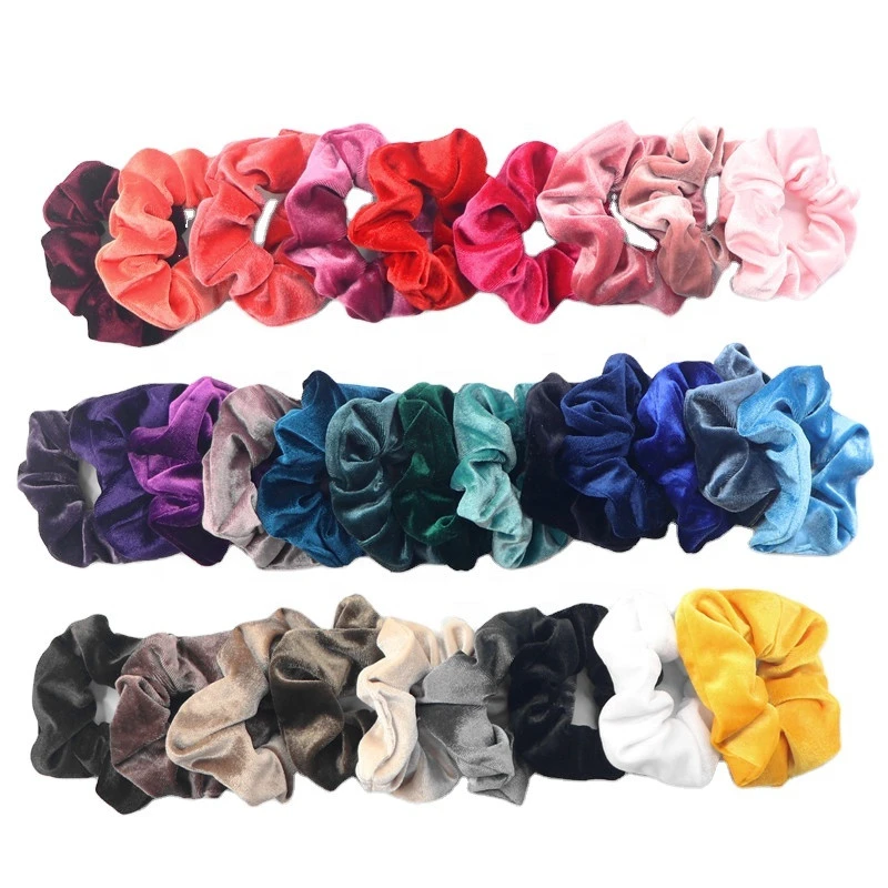 Wholesale Fashion Elastic Velvet Hair Scrunchie Hair Bands For Girls