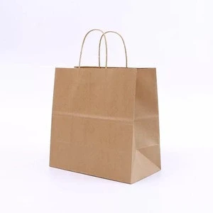 Wholesale food grade kraft paper bag with twisted handle for food