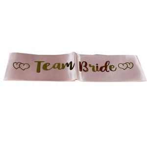 Wholesale Gold Pink Hen Party Ribbon Bachelorette Team Bride Sash