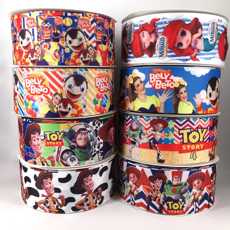 Wholesale good quality 75mm Toy Story 4 Printing ribbon 3 inch Printed Grosgrain Ribbon