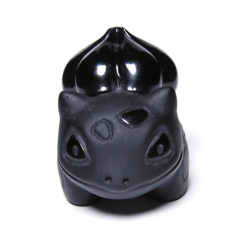 Wholesale hand-carved lovely obsidian frog natural crystal animal carvings crafts