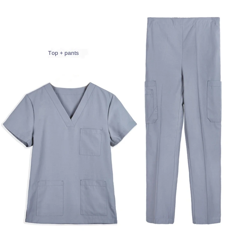 Wholesale Hospital Sexy Nursing Scrubs Uniform Stylish Unisex Medical Scrubs Nursing Uniforms Hospital Scrub Tops And Pants