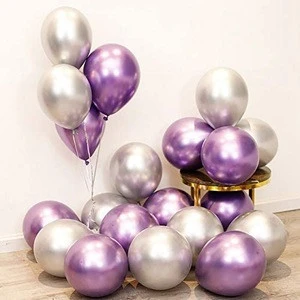 Wholesale hot sale 12 inch chrome Metallic colour qualatex latex round balloon for wedding birthday  party decoration