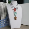 Wholesale Natural Costume gemstone agate stone fatima hand shape Jewelry Pendant Charm For Necklace