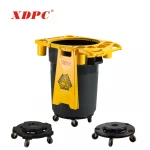 Wholesale plastic garbage can dustbin wheelie bin cart 4 wheels dolly trolley for waste trash bins