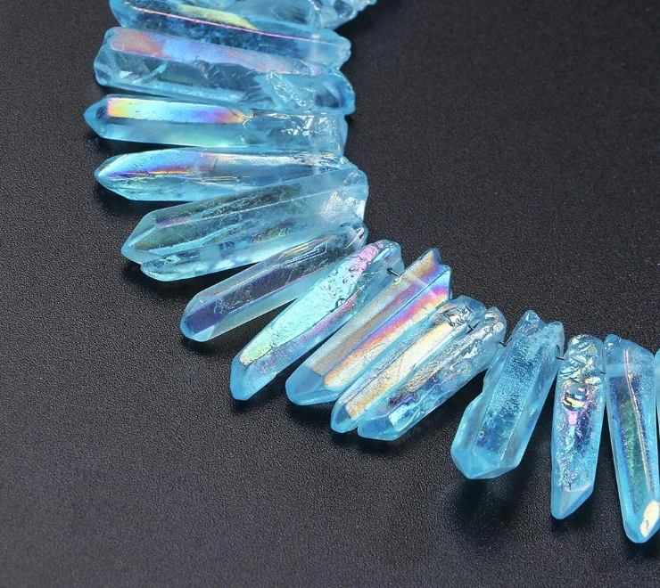 Wholesale Rainbow Aura Quartz Electroplated Crystal Point Tumbled Stones Healing