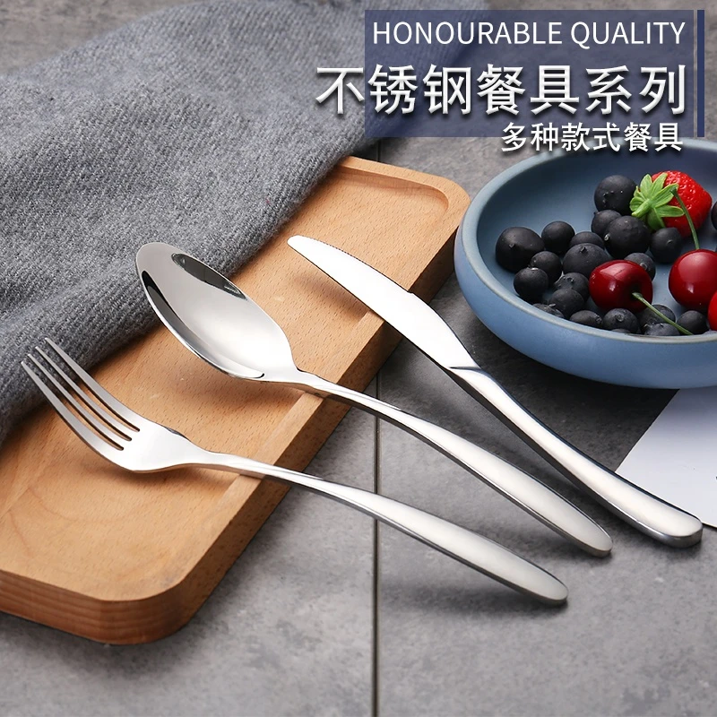 Wholesale Silver Stainless Steel 304 Spoon and Fork set ,Knife Bulk tableware spoon Set