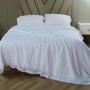 Wholesale Solid Color Customized Modern Style Soft Hand Feeling Washable Bamboo Bedding Set All Size Bed Sheet Set