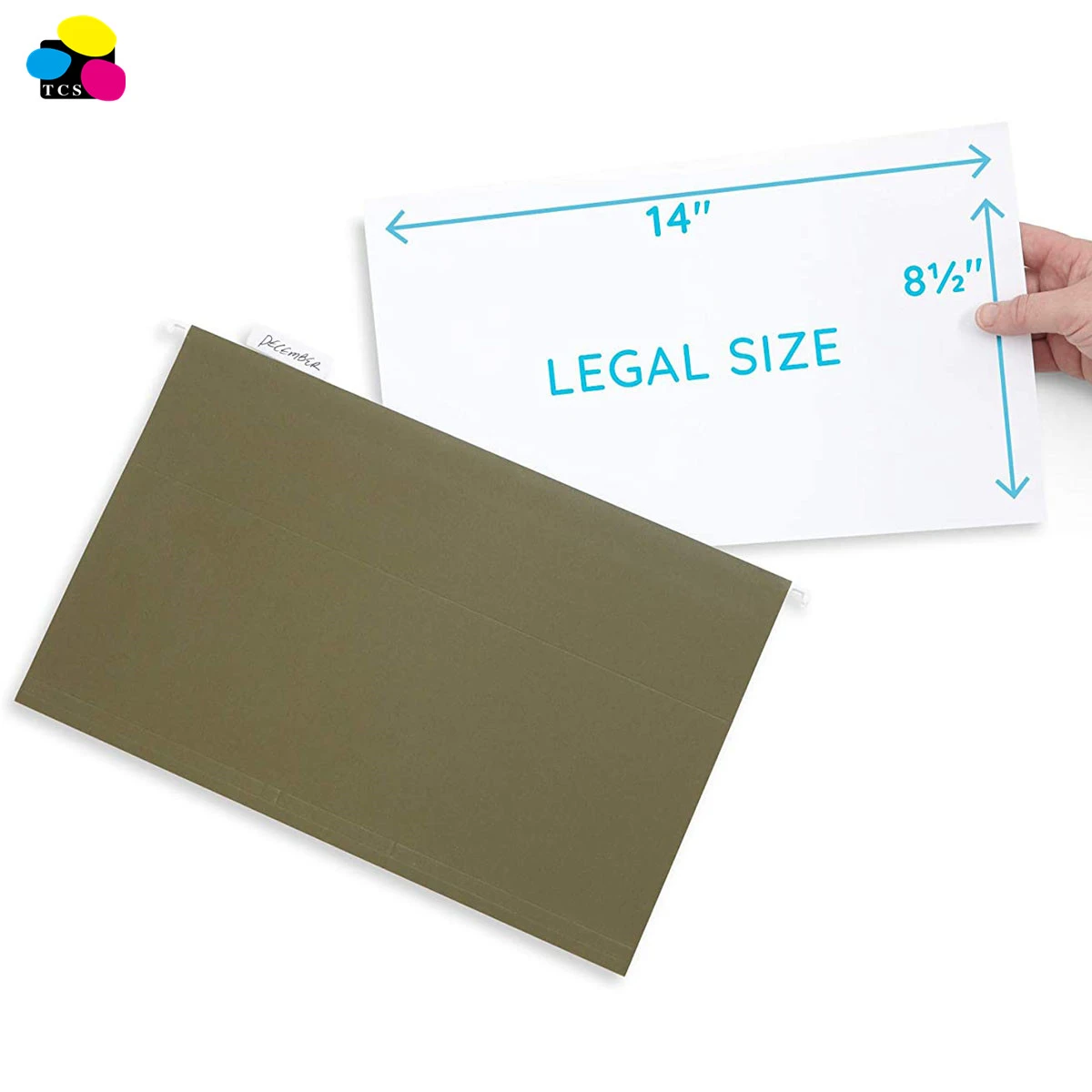 wholesale stationery products Legal Size 1/3-Cut Adjustable Tab Standard Green Hanging File Folder