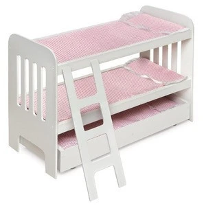 Wholesale wooden doll house bunk bed for American girl doll toys for kids 2018
