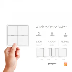 Wireless 4 Gang Scene Switch Push Button Controller Battery Powered Automation Smart Home Switch Panel Home Improvement
