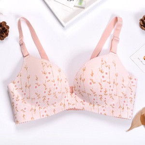 women seamless one-piece bra floral print padded bra laser cut bras wholesale