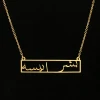 Women Stainless Steel  Personalized  Arabic Necklace Custom Gold Arabic Name Plate Necklace