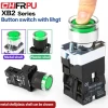 XB2 22mm Momentary Button Switch Power Supply with LED Light Start-Stop Self-reset Round Flat Head Symbol Switch