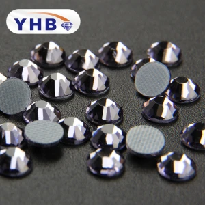 YHB wholesale clear rhinestone bead glass round shape stone glue on bridal rhinestone