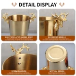 YITIAN Factory Stainless Steel Unique design luxury 3/5L/12L stainless steel ice bucket champagne beer 3color metal bucket