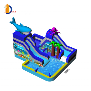 YUQI inflatable water park,inflatable water slide with pool