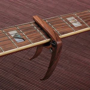 Zinc alloy acoustic and electric guitar capo change key ukulele and bass wood grain color capo