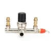 Zinc Alloy Air Compressor Switch Pressure Regulator Double Outlet Tube Valve Fitting Part Accessories