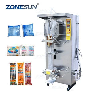 ZONESUN ZS-GJH1000 Automatic Liquid Plastic Bean Milk Sauce Bag Pure Water Sachet Milk Water Juice Filling Sealing Machine