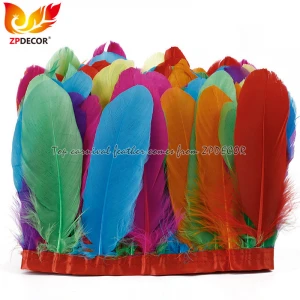 ZPDECOR Factory Stock 30 Colors Goose Nagoire and Satinettes Feather Trim for Brazilian carnival Decorations