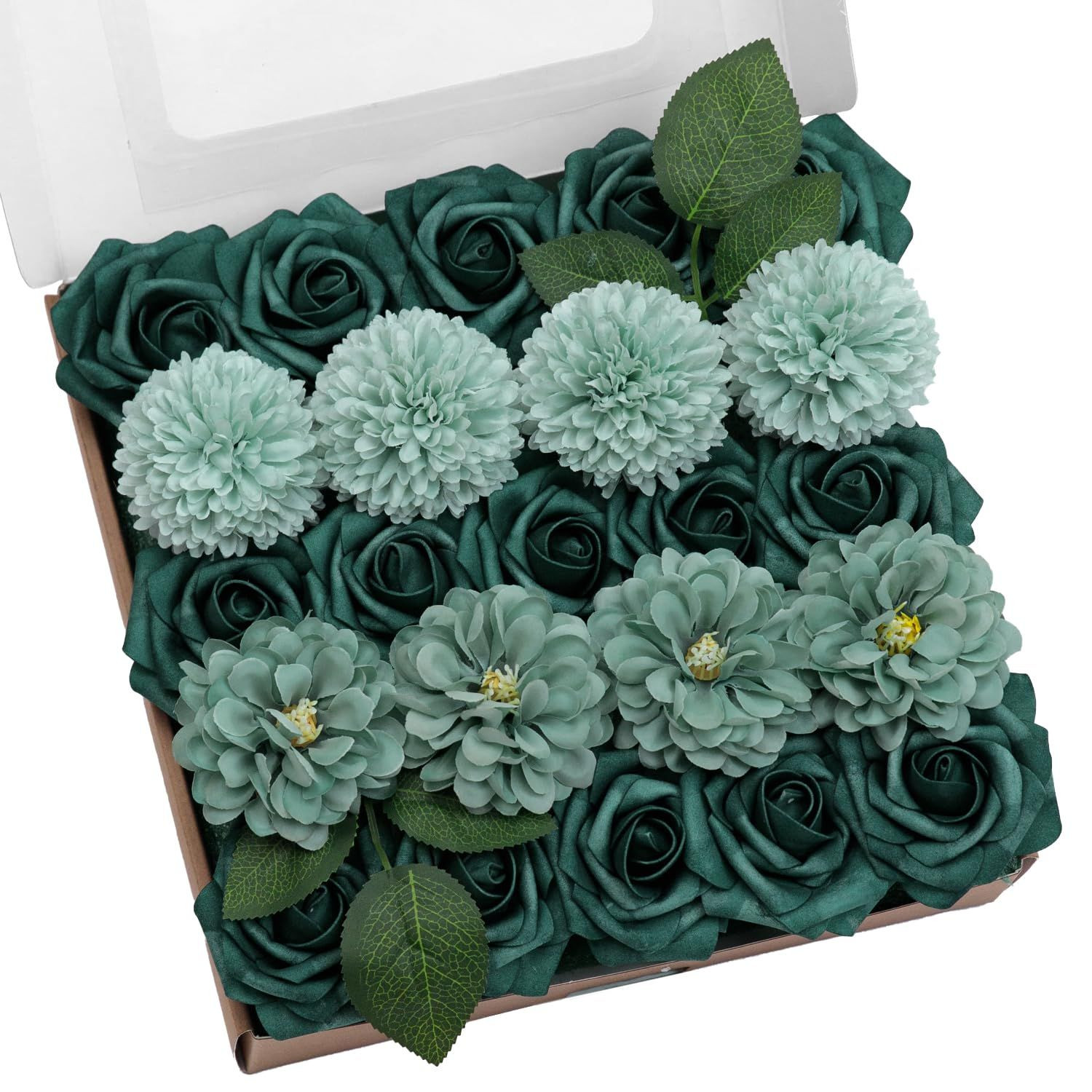 Buy Tinge Time Green Flowers, Artificial Flowers Combo Box Set With ...